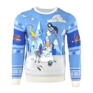 Image of Adventure Time Festive Winter Kintted Christmas Jumper - M