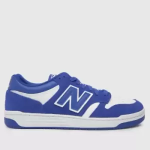 Image of New Balance 480 Trainers In White & Blue