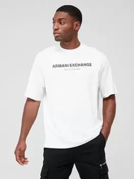 Image of Armani Exchange Logo Print T-Shirt - White