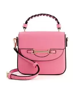 Image of Dune London Daydreams Small Plaited Handle Grab Bag - Pink