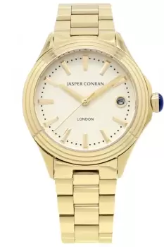 Image of Girls' Lacoste Printed Band Cotton Pique Cropped Polo Size 12 yrs White