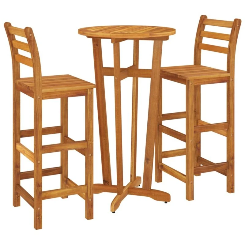 Image of VIDAXL 3 Piece Garden Bar Set Solid Wood Acacia vidaXL 8720845722678