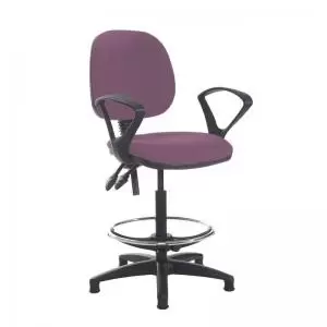 Image of Jota draughtsmans chair with fixed arms - Bridgetown Purple