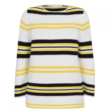 Image of Oui Stripe Jumper - White Blue 105
