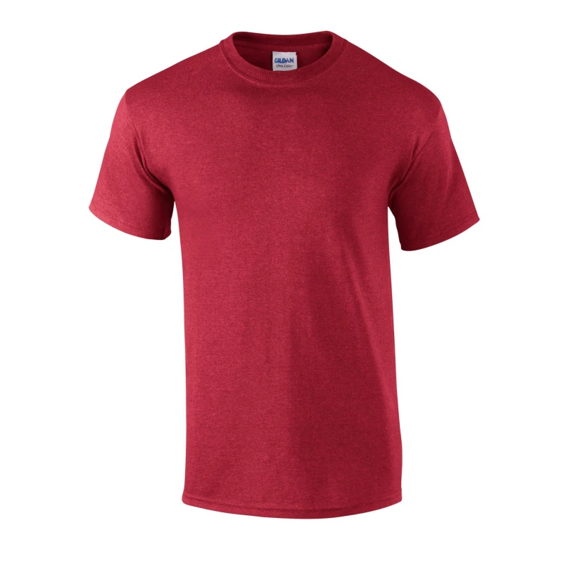 Image of Gildan Mens Heather Ultra Cotton T-Shirt in Dark Red Size: Small Dark Red Male S