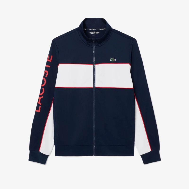 Image of Lacoste Print Branding Zipped Tennis Sweatshirt Multi Colour male XS