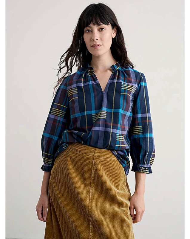 Image of Seasalt Seasalt Cornwall Aggie Top Blue Multi-Coloured - Seasalt - Size: 10 Blue Multi-Coloured Female 10 PV68902