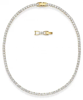 Image of Swarovski Tennis Deluxe Necklace Gold-Tone Plated White Jewellery