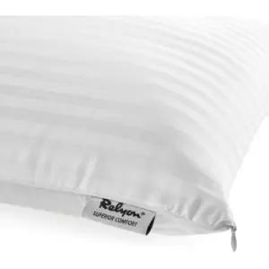 Image of Dunlopillo - Relyon Superior Comfort Slim Breathable Latex Pillow with a Soft 100% Cotton Cover, White, W68cm x H40cm x Depth 13cm - White
