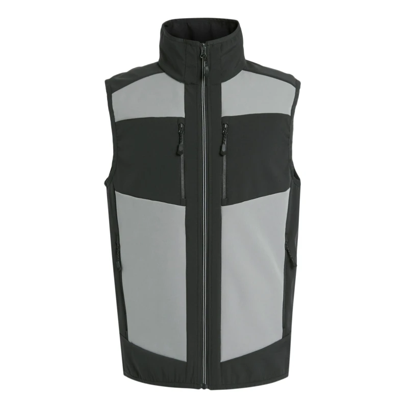 Image of Regatta Professional Mens Colour Block Softshell Body Warmer in Dark Grey Size: Small Dark Grey Male S