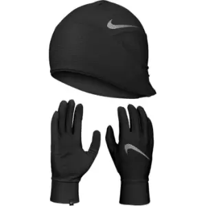 Image of Nike Essential Running Hat & Glove Mens Set - Black