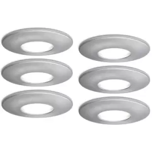 Image of 4lite IP65 GU10 Fire Rated Downlight - Satin Chrome, Pack of 6