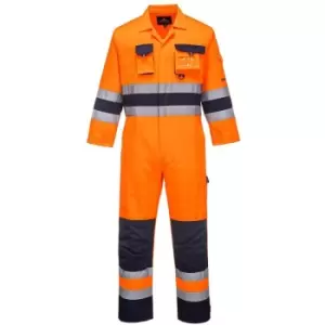 Image of Portwest TX55ONRXL - sz XL Nantes Hi-Vis Coverall - Orange/Navy - Orange/Navy