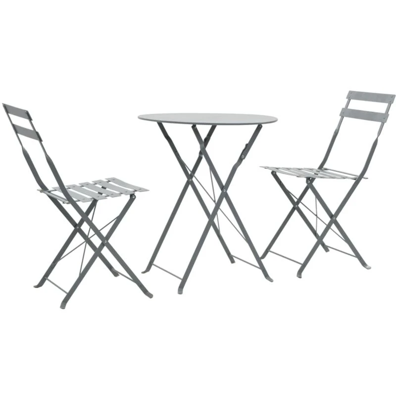 Image of VIDAXL 3 Piece Bistro Set Steel Grey Vidaxl 44355