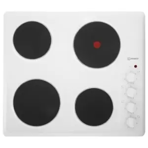 Image of Indesit TI60W 60cm 4 Zone Sealed Plate Hob in White Manual Control