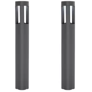 Image of 2 PACK Outdoor Post Bollard Light Grey Triangle IP54 Modern Driveway Lamp LED