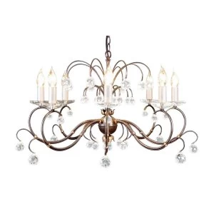 Image of 8 Light Chandelier Bronze Patina Finish, E14