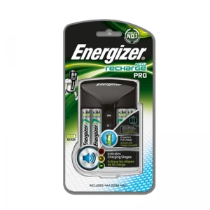 Image of Energizer Accu Recharge PRO Battery Charger + 4 x 2000mAh AA Rechargeable Batteries