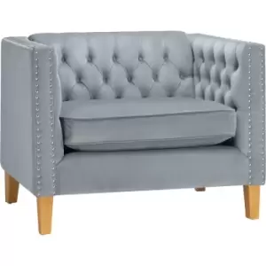 Image of Florence Snuggle Chair Grey Velvet