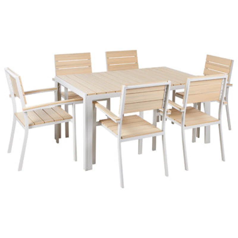 Image of Beliani Garden Dining Set 6 Seater Como Beige