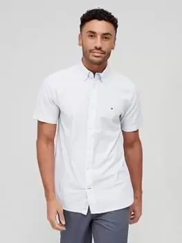 Image of Tommy Hilfiger Soft Cotton Short Sleeve Shirt - Breezy Blue, Breezy Blue Size M Men