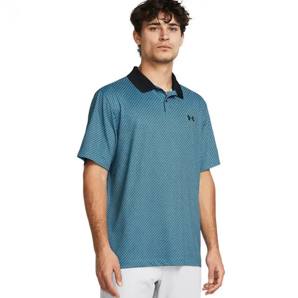 Image of Under Armour Perf 3.0 Printed Polo SKY Blue/Capri/Black - M