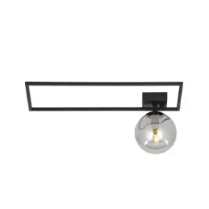 Image of Imago Black Right Side Globe Ceiling Light with Graphite Glass Shades, 1x E14