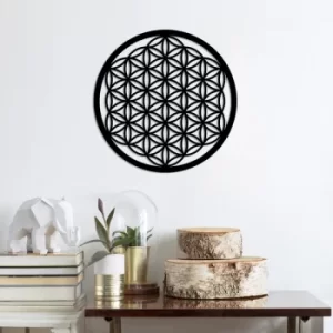 Image of Flower Of Life 1 Black Decorative Metal Wall Accessory