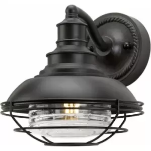 Image of Loops - IP43 Wall Light Sconce Old Bronze LED E27 60W Bulb Outside External