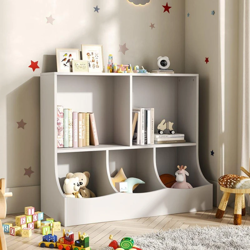 Image of Kabinet UK 2-Tier Open Style Toy and Book Storage Cabinet White unisex One size