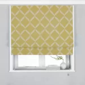 Image of Paoletti Olivia Embroidered Blackout Roman Blind Polyester Citron (91X137Cm)