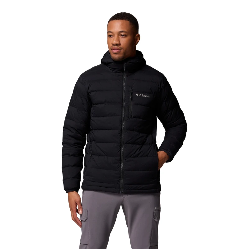 Image of Columbia Mens Drift Peak 4-Way Stretch Water-Resistant Down Jacket Black male Small
