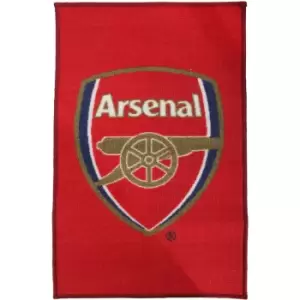Image of Arsenal FC Official Printed Football Crest Rug/Floor Mat (One Size) (Red) - Red