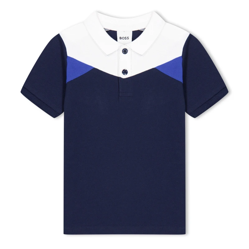 Image of Boss Block Short Sleeve Polo Infants - Blue Blue 9 - 12 Months