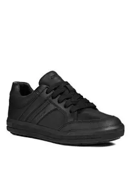 Image of Geox Boys Arzach Lace Up School Shoe, Black, Size 2.5 Older