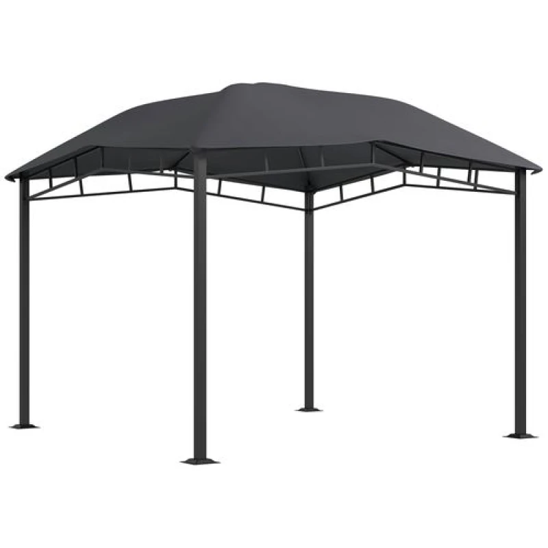 Image of Outsunny Outsunny 3x3 m Outdoor Patio Gazebo Pavilion Canopy Tent Steel Frame Grey Grey