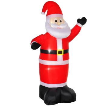 Image of HOMCOM Polyester Fabric Inflatable Santa Claus Xmas Decoration with LED lights (2.4m) - Multicolour