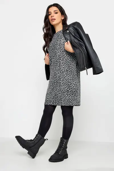 Image of PixieGirl Petite Print Tunic Dress Black