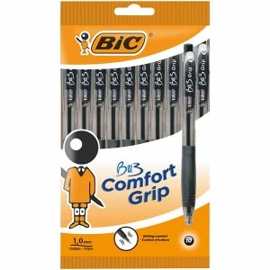 Image of BIC BU3 Retract Ball Pen Grip Black 10 pack