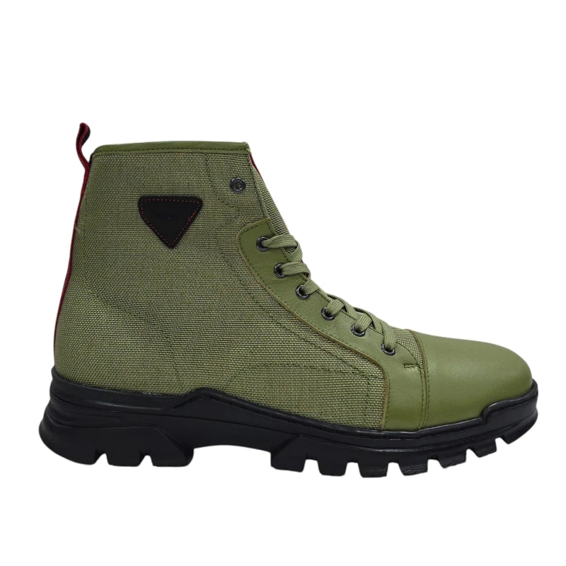 Image of Firetrap Mens Lucas Leather Ankle Lace Up Hiker Rugged Boots Light Green male 7 (41)
