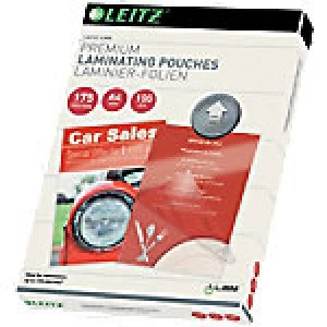 Image of Leitz Laminating Pouches Glossy 2 x 175 (350 Micron) A4 100 Pieces