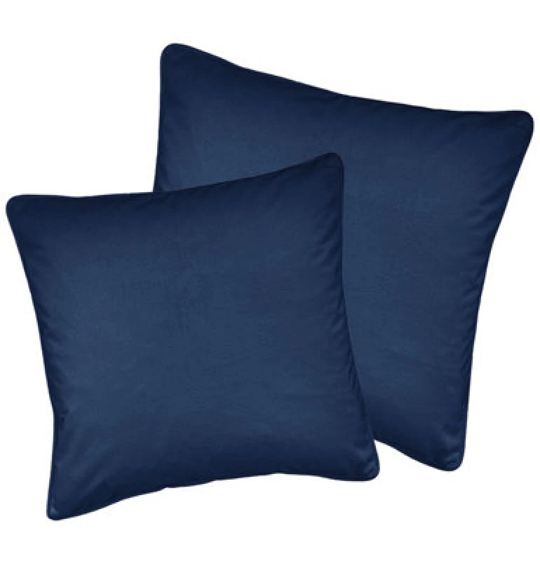 Image of Enhanced Living Pair of Soft Velvet Cushion Covers - Cases Only Navy