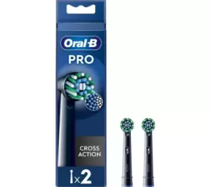 Image of Oral B CrossAction X-Filaments Replacement Heads Black Toothbrush 2Pcs