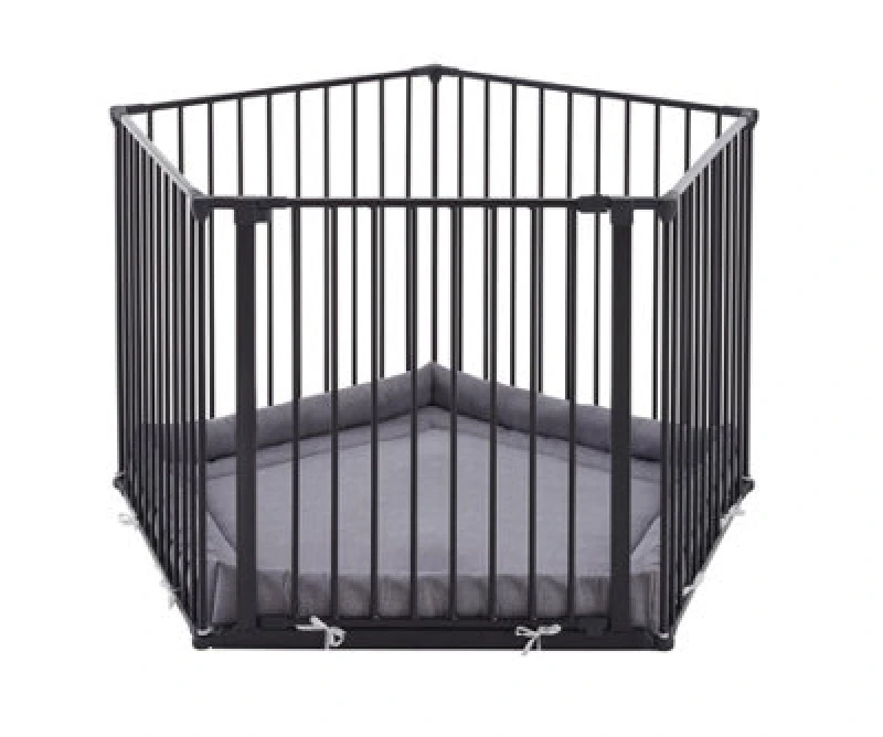 Image of Safetots Premium Multi Panel Play Pen With Mat, Pentagon, 5 X 72Cm, Black, 70Cm High