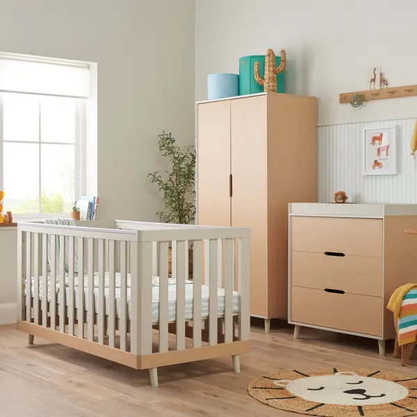 Image of Tutti Bambini Hygge 3 Piece Nursery Furniture Set Light Oak