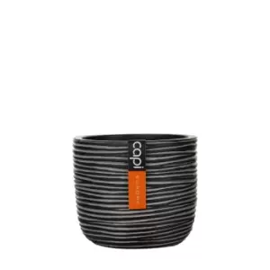 Image of Capi Europe Planter Ball Rib 14X12Cm Black Planter Pot