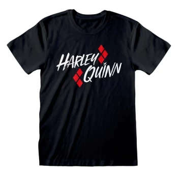Image of Batman - Harley Quinn Bat Emblem Unisex Medium T-Shirt - Black