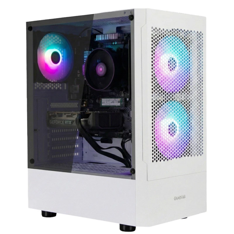 Image of Entity Entity Phoenix RTX 5050 Gaming PC - AMD Ryzen 5 5500 16GB 512GB SSD - White White unisex One Size
