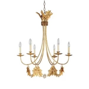 Image of Sweet Olive 6 Light Chandelier Gold Finish, E14