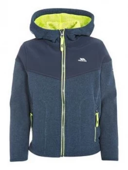 Image of Trespass Boys Bieber Hooded Fleece Jacket - Navy/Grey